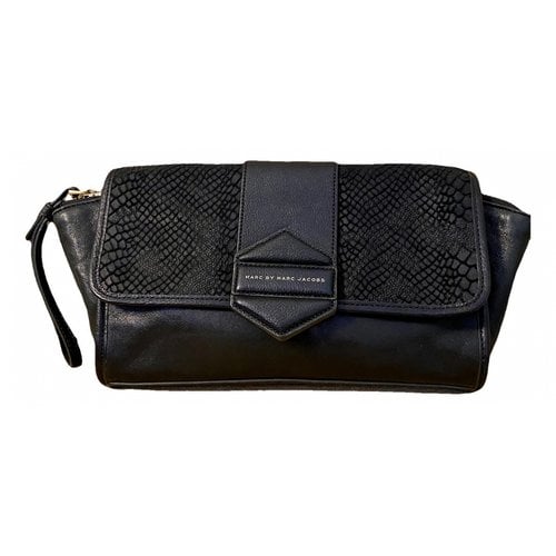 Pre-owned Marc Jacobs Leather Clutch Bag In Black