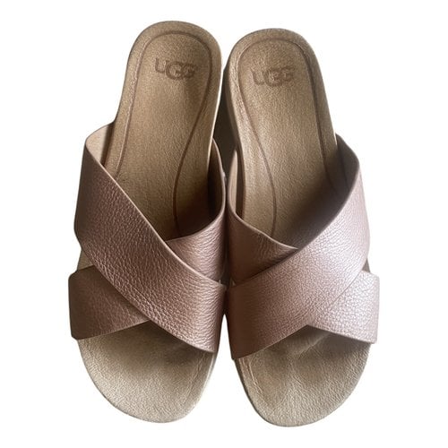 Pre-owned Ugg Leather Mules & Clogs In Metallic