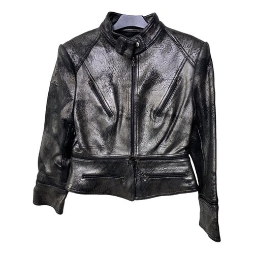 Pre-owned Robert Rodriguez Leather Biker Jacket In Metallic