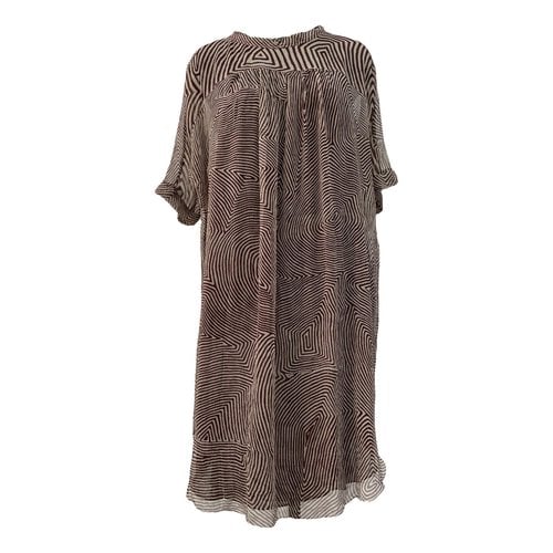 Pre-owned Isabel Marant Étoile Silk Mid-length Dress In Burgundy