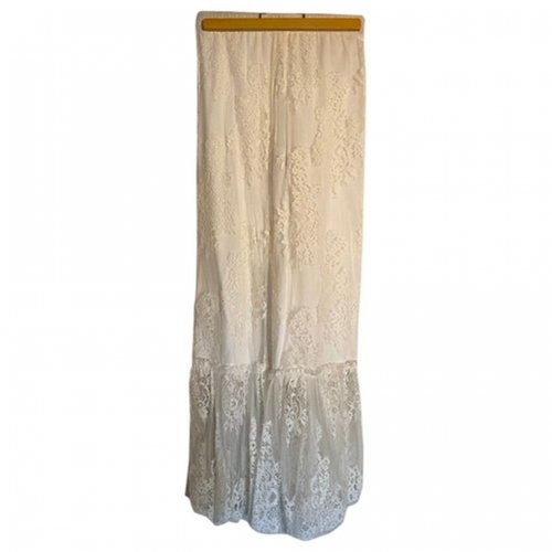 Pre-owned Maje Maxi Skirt In White