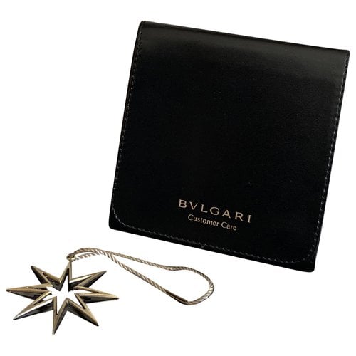Pre-owned Bvlgari Leather Clutch Bag In Black