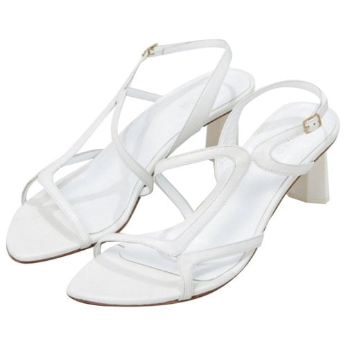 Pre-owned By Far Leather Sandal In White