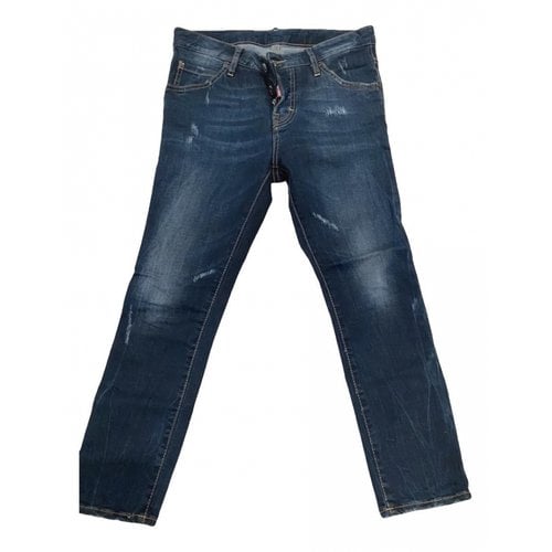 Pre-owned Dsquared2 Straight Pants In Blue