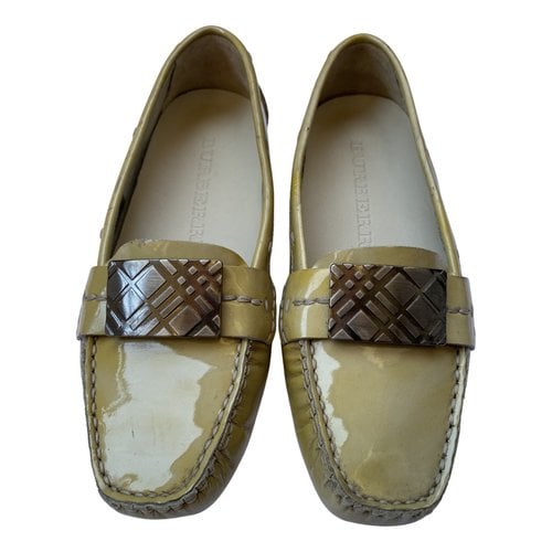 Pre-owned Burberry Leather Ballet Flats In Gold