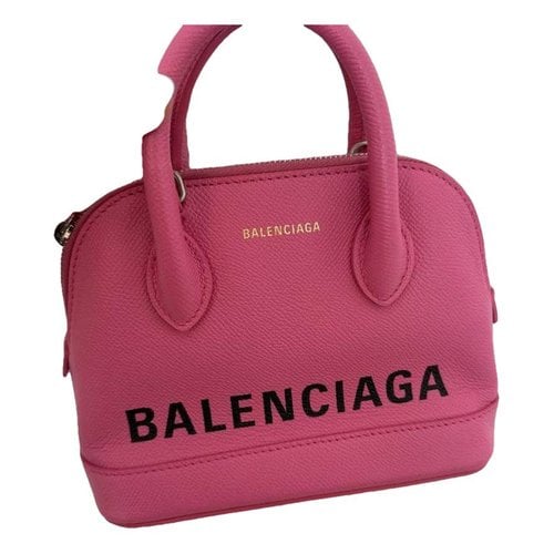 Pre-owned Balenciaga Ville Top Handle Leather Handbag In Pink