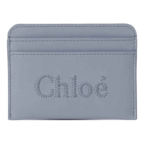 Pre-owned Chloé Leather Card Wallet In Blue