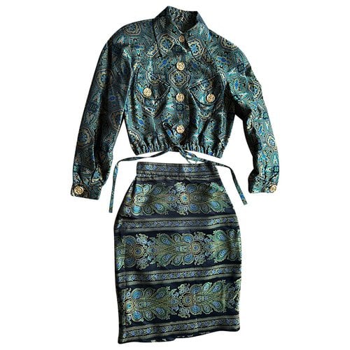 Pre-owned Christian Lacroix Skirt Suit In Green