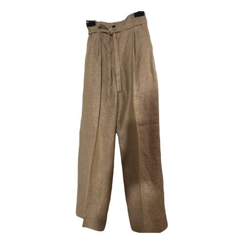 Pre-owned Forte Forte Linen Large Pants In Gold