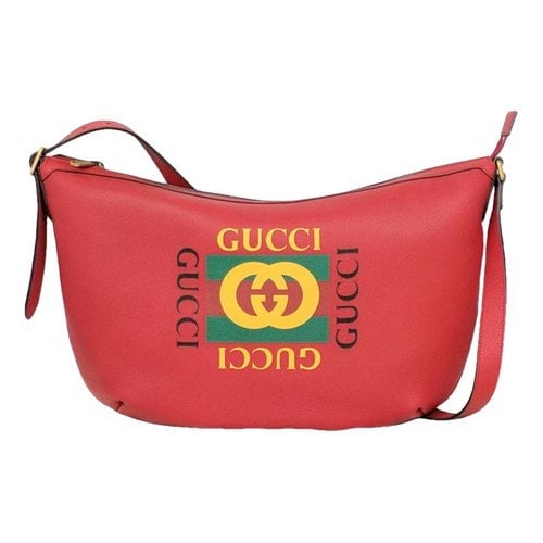 Pre-owned Gucci Coco Capitán Pony-style Calfskin Crossbody Bag In Red