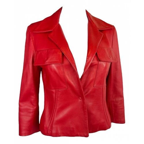 Pre-owned Dolce & Gabbana Leather Jacket In Red