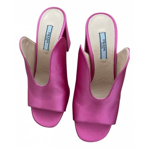 Pre-owned Prada Fabric Heels In Pink