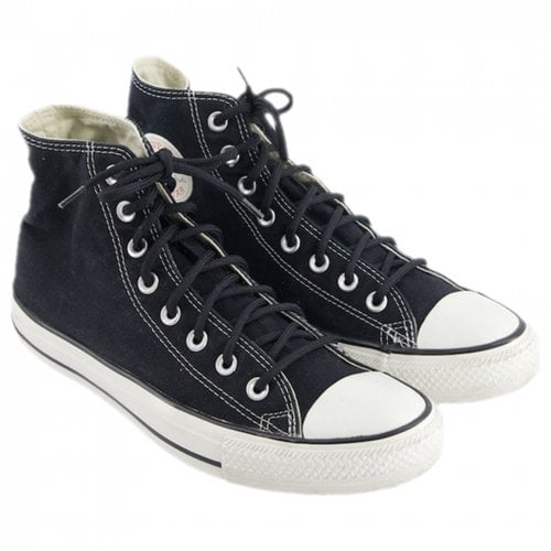 Pre-owned Converse Fabric Trainers In Black