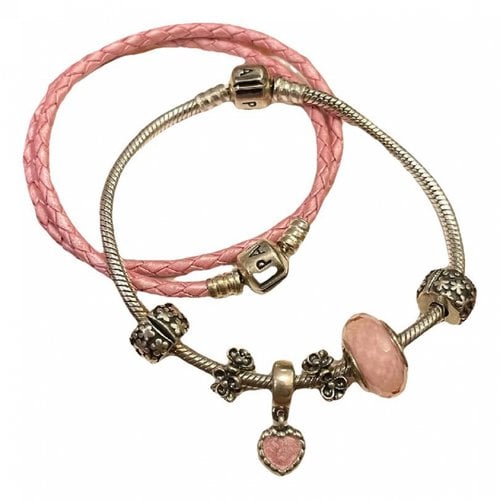Pre-owned Pandora Silver Bracelet In Pink