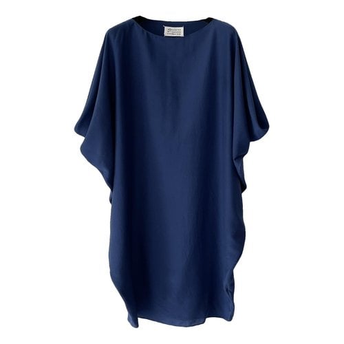 Pre-owned Maison Margiela Silk Mid-length Dress In Blue