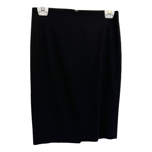 Pre-owned Theory Wool Mid-length Skirt In Black