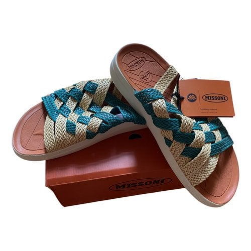 Pre-owned Missoni Vegan Leather Sandals In Multicolour