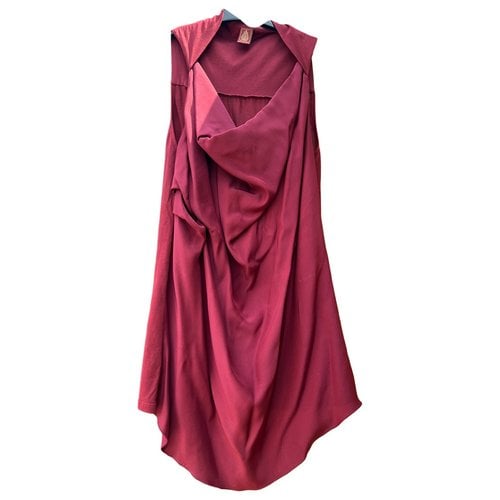 Pre-owned Dondup Silk Tunic In Burgundy