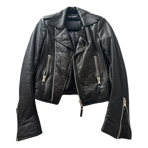Pre-owned Balenciaga Leather Jacket In Black