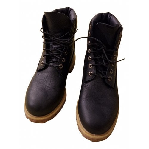 Pre-owned Timberland Leather Boots In Black