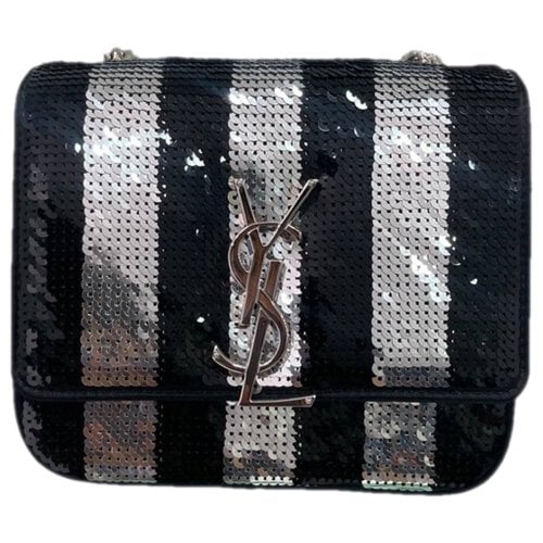 Pre-owned Saint Laurent Vicky Embellished Crossbody Bag In Black