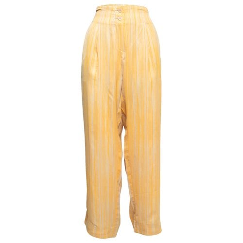 Pre-owned Bottega Veneta Fabric Trousers In Yellow