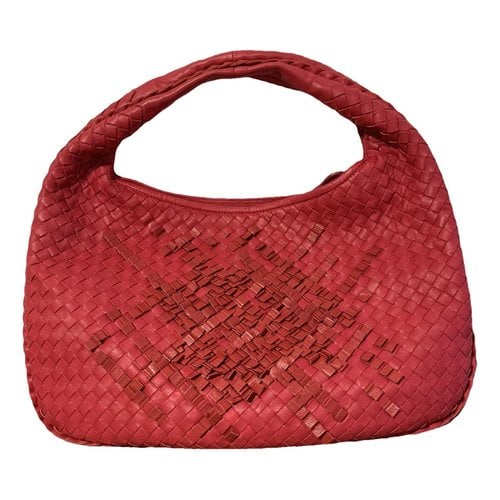 Pre-owned Bottega Veneta Calfskin Handbag In Red