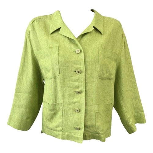 Pre-owned Chanel Linen Jacket In Green