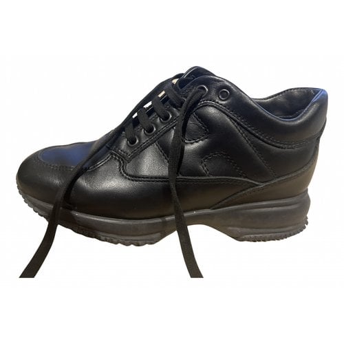 Pre-owned Hogan Leather Lace Ups In Black