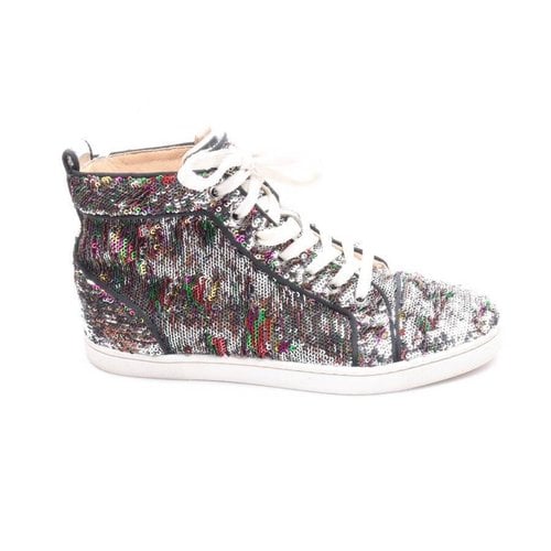 Pre-owned Christian Louboutin Fabric Trainers In Multicolour