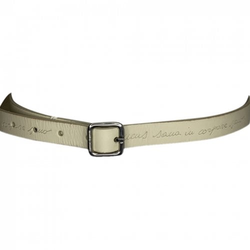 Pre-owned Brunello Cucinelli Leather Belt In White
