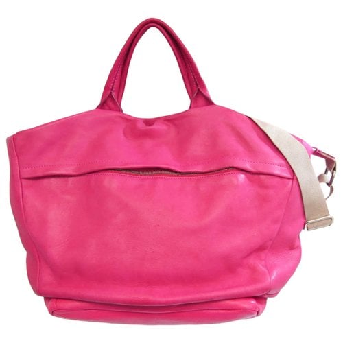 Pre-owned Moncler Leather Handbag In Pink
