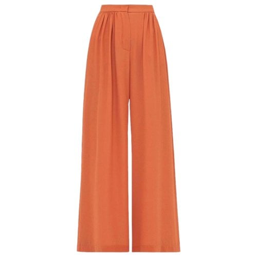 Pre-owned Max Mara Silk Large Pants In Orange