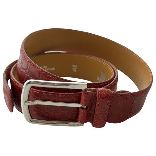 Pre-owned A. Testoni' Leather Belt In Red