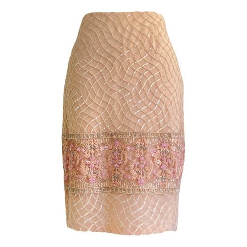 Pre-owned Reem Acra Silk Mid-length Skirt In Pink
