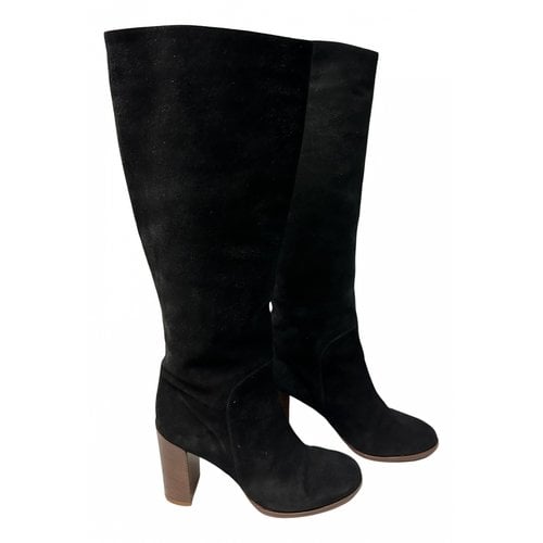 Pre-owned Celine Riding Boots In Black