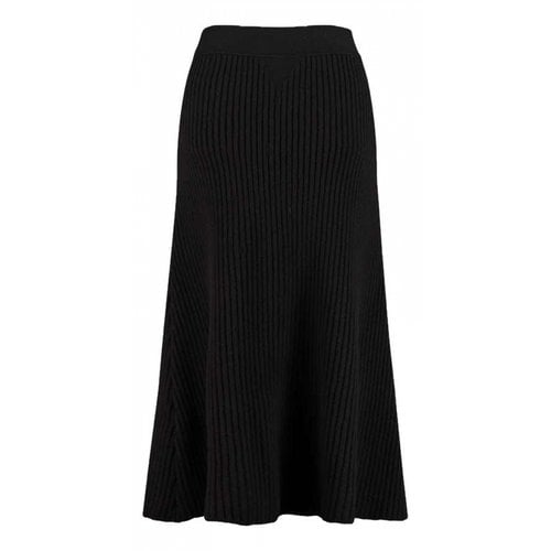 Pre-owned Bottega Veneta Wool Mid-length Skirt In Black