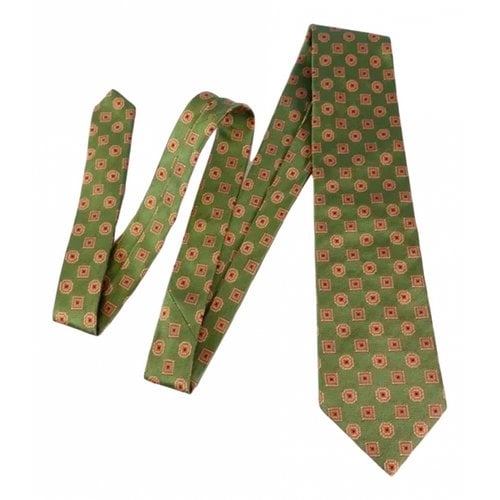 Pre-owned Brooks Brothers Silk Tie In Green
