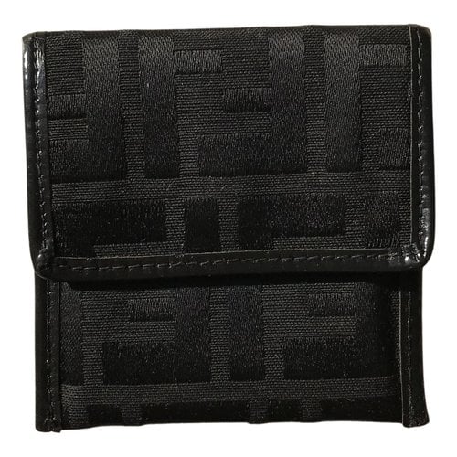 Pre-owned Fendi Fabric Wallet In Black