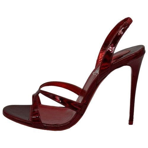 Pre-owned Christian Louboutin Patent Leather Sandal In Red