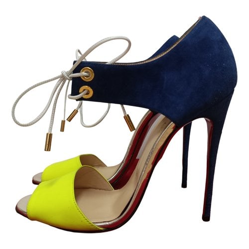 Pre-owned Christian Louboutin Sandal In Navy