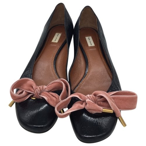 Pre-owned Marc Jacobs Patent Leather Ballet Flats In Black