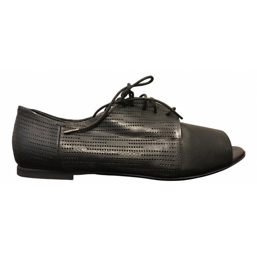 Pre-owned Fiorifrancesi Leather Ballet Flats In Black