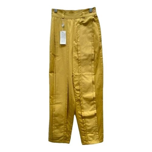 Pre-owned Versace Trousers In Yellow