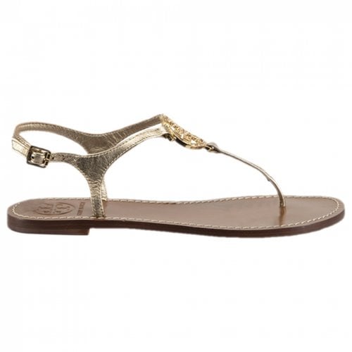 Pre-owned Tory Burch Leather Sandal In Gold