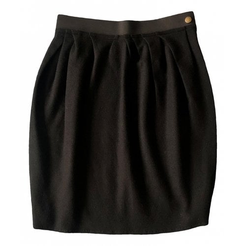 Pre-owned Lanvin Wool Mid-length Skirt In Black