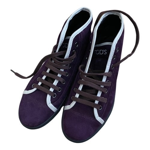 Pre-owned Tod's Trainers In Purple