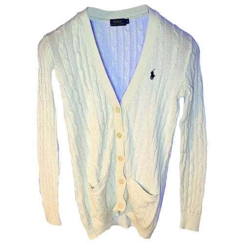 Pre-owned Polo Ralph Lauren Wool Cardigan In White