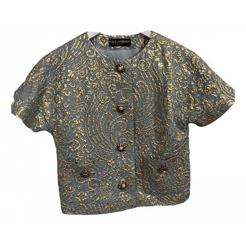 Pre-owned Dolce & Gabbana Silk Short Vest In Gold