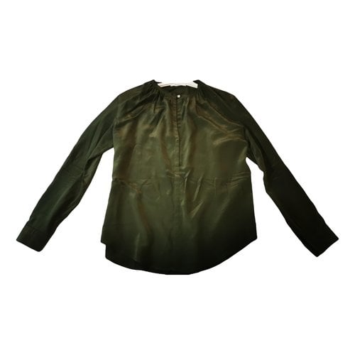 Pre-owned Sandro Silk Blouse In Green